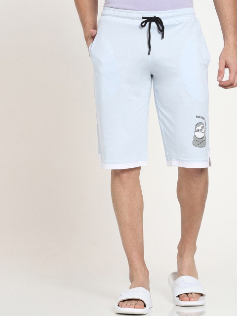 

Bewakoof Men Blue Solid Lounge Shorts