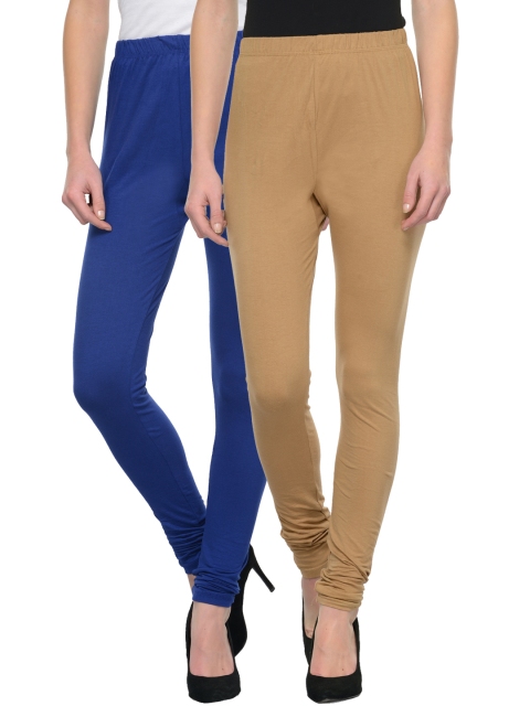 

Tulsattva Pack of 2 Churidar leggings, Blue