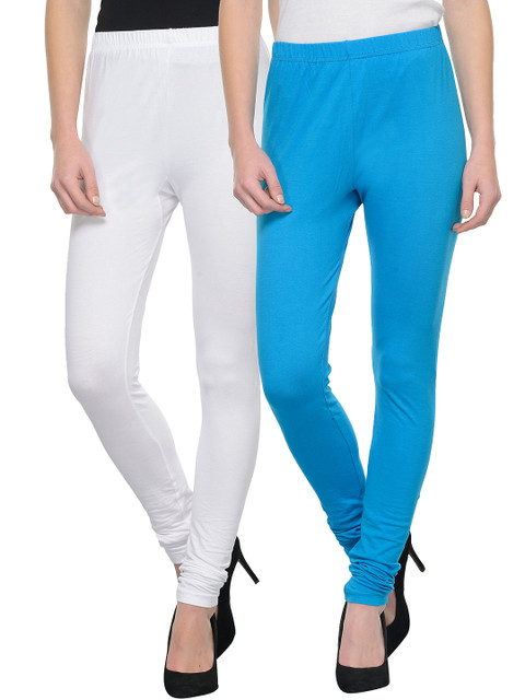 

Tulsattva Pack of 2 Churidar leggings, Blue
