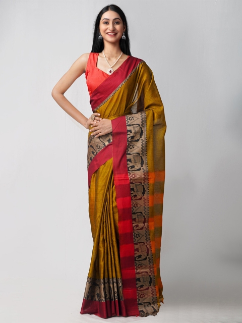 

Unnati Silks Brown Woven Design Pure Cotton Narayan Peth Saree