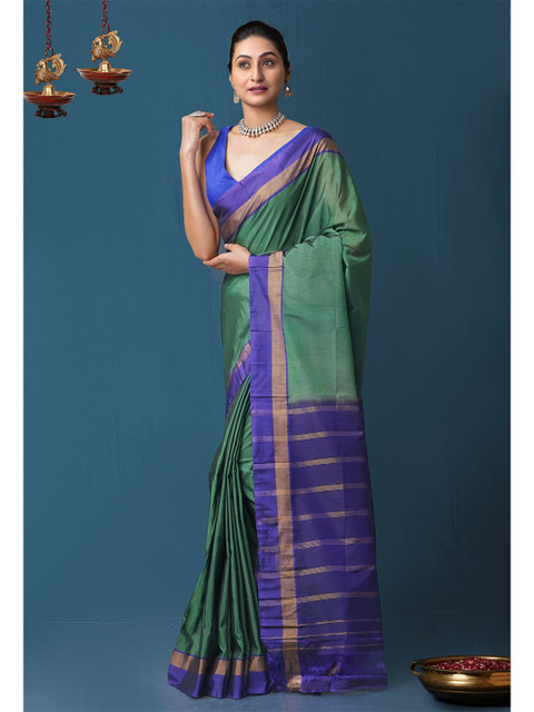 

Unnati Silks Green Woven Design Zari Narayan Peth Saree