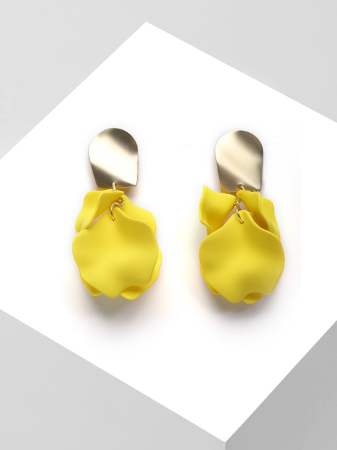 

AVANT-GARDE PARIS Gold-Plated Yellow Resin Contemporary Drop Earrings