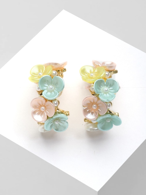 

AVANT-GARDE PARIS Blue & Yellow Floral Studs Earrings