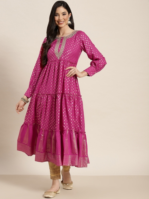 

Juniper Women Fuchsia Ethnic Motifs Printed Kurta