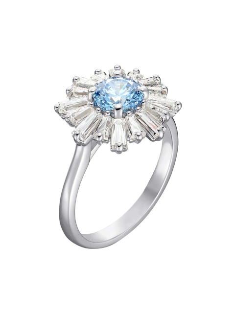 

SWAROVSKI Women Blue Rhodium-Plated Finger Ring