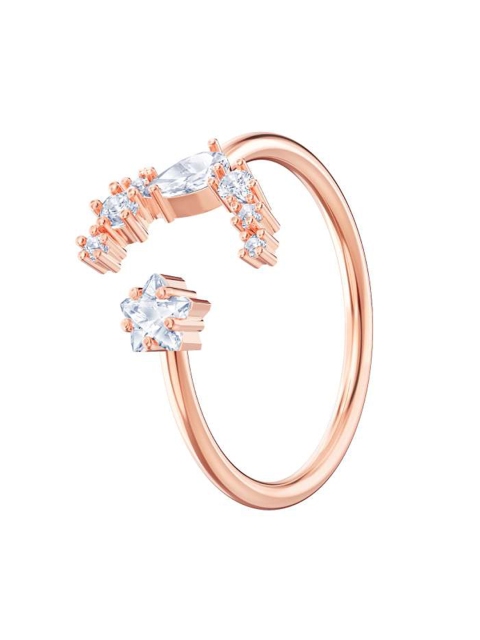 

SWAROVSKI Rose Gold-Plated White Crystals Studded Finger Ring