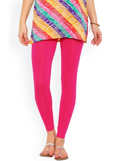 

De Moza Pink Slim Fit Ankle-Length Leggings