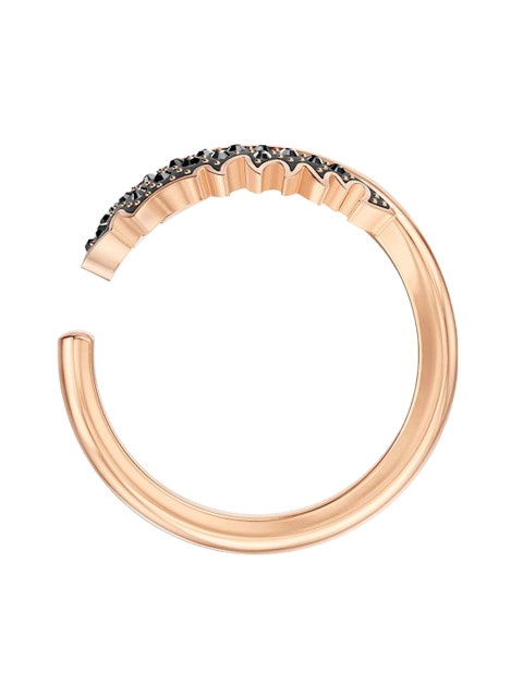 

SWAROVSKI Rose Gold-Plated Black Crystal Studded Ring