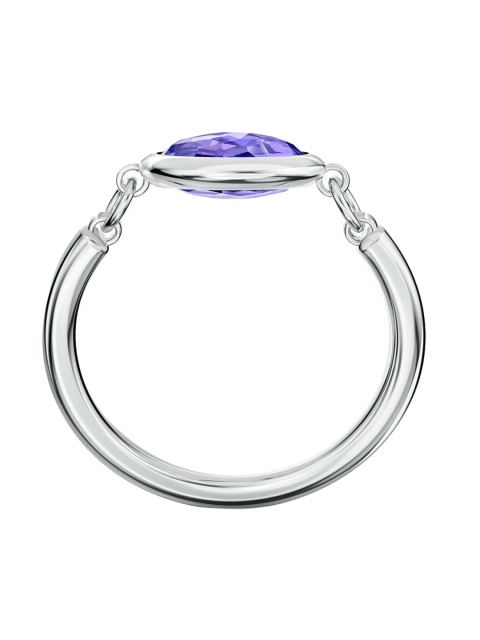 

SWAROVSKI Women Purple Rhodium-Plated Finger Ring