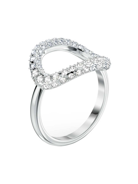 

SWAROVSKI Women Silver-Toned Crystals Rhodium-Plated Finger Ring