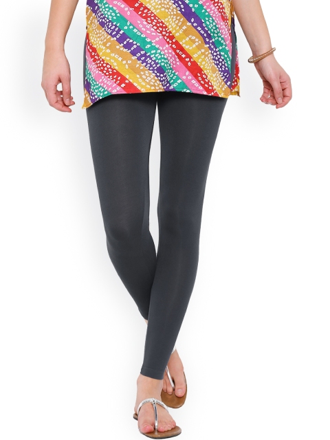 

De Moza Charcoal Grey Slim Fit Ankle-Length Leggings