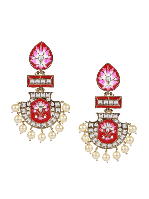

Arendelle Red Meenakari Traditional Drop Earrings