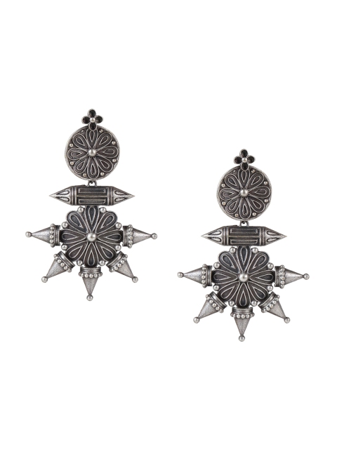 

Arendelle Silver-Toned Contemporary Drop Earrings