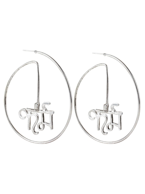 

Arendelle Silver-Toned Contemporary Hoop Earrings