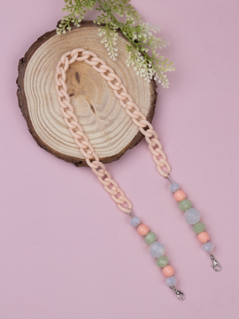 

Arendelle Girls Peach Chain & Crystal Beads Mask Chain