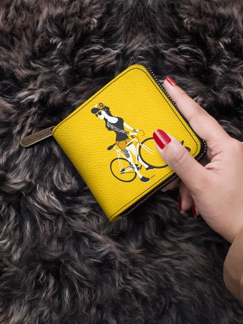 

DailyObjects Women Yellow & White Printed PU Zip Around Wallet