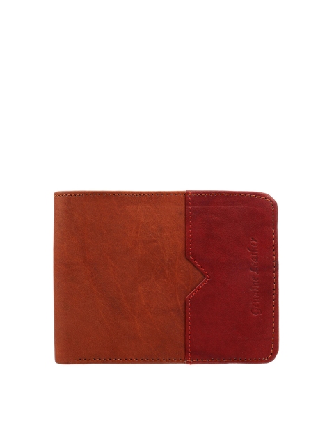 

Swiss Design Men Camel Brown Leather Two Fold Wallet