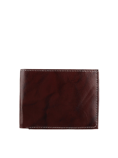 

Swiss Design Men Brown Textured Leather Two Fold Wallet