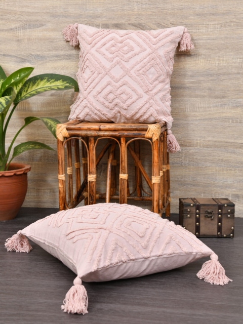 

Gulaab Jaipur Pink Set of 2 Square Cushion Covers