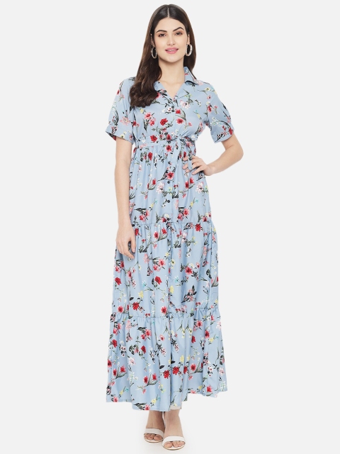 

Yaadleen Blue Floral Maxi Dress