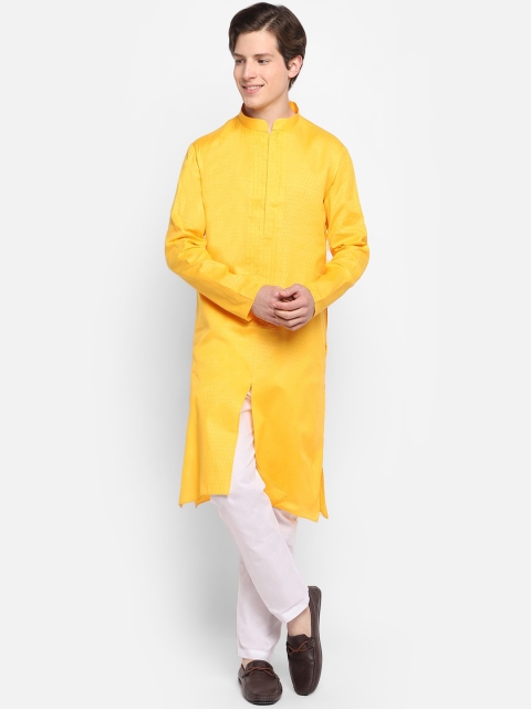 

DEVOILER Men Yellow Kurta with Pyjamas