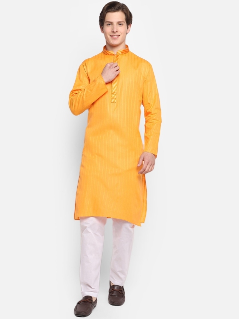 

DEVOILER Men Yellow Kurta with Pyjamas
