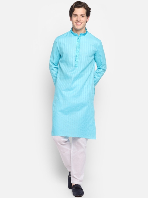 

DEVOILER Men Blue Kurta with Pyjamas