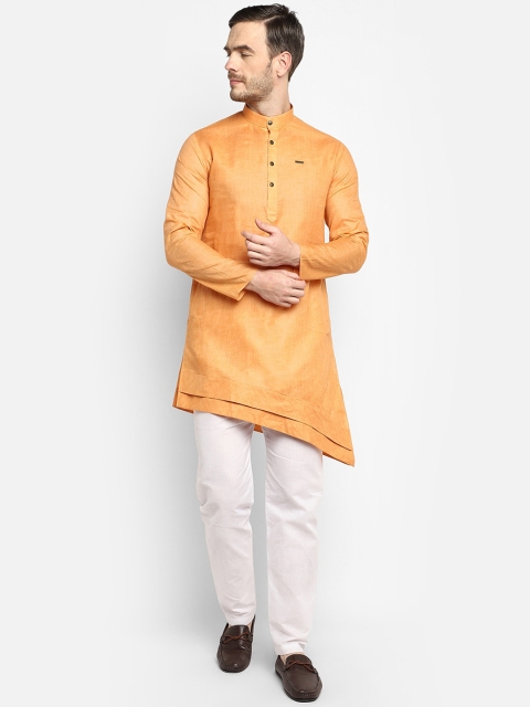 

DEVOILER Men Orange Kurta with Trousers