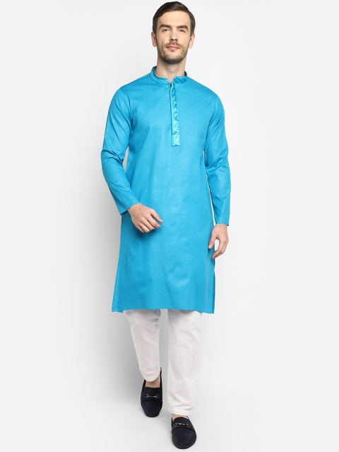 

DEVOILER Men Blue Kurta with Pyjamas