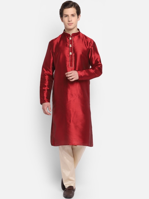 

DEVOILER Men Maroon Kurta with Pyjamas