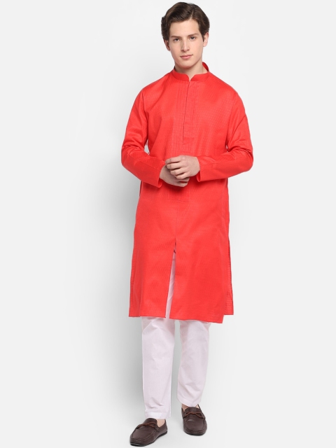 

DEVOILER Men Maroon Kurta with Pyjamas