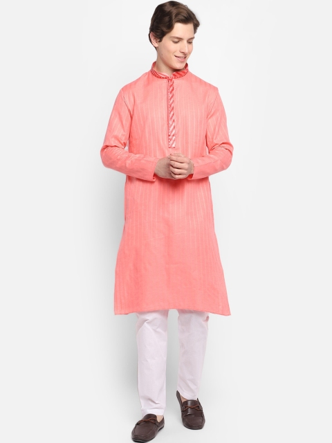 

DEVOILER Men Pink Kurta with Pyjamas