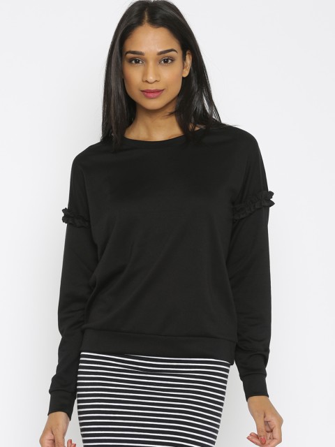 

ONLY Women Black Solid Regular Top