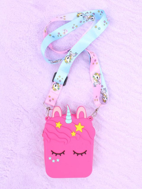 

CUTECUMBER Fuchsia Embellished Bucket Sling Bag
