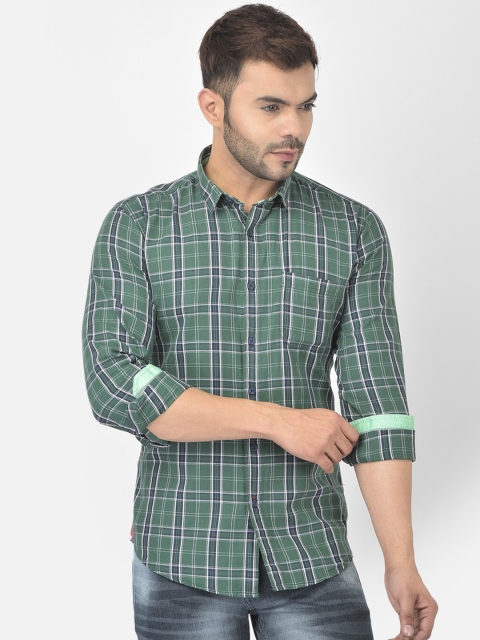 

COBB Men Green Relaxed Slim Fit Tartan Checks Checked Casual Shirt