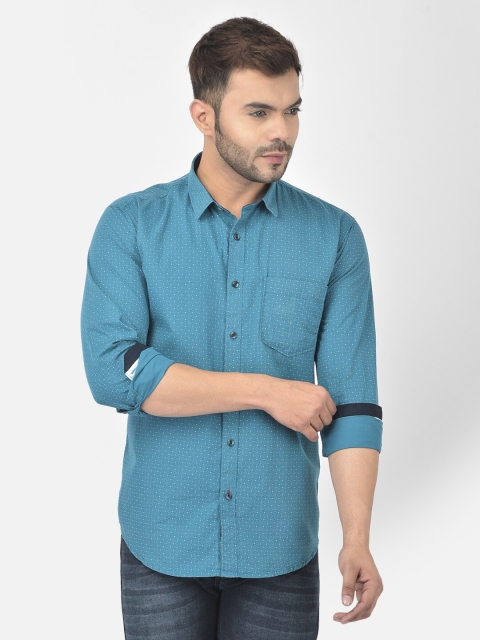 

COBB Men Teal Relaxed Slim Fit Printed Casual Shirt