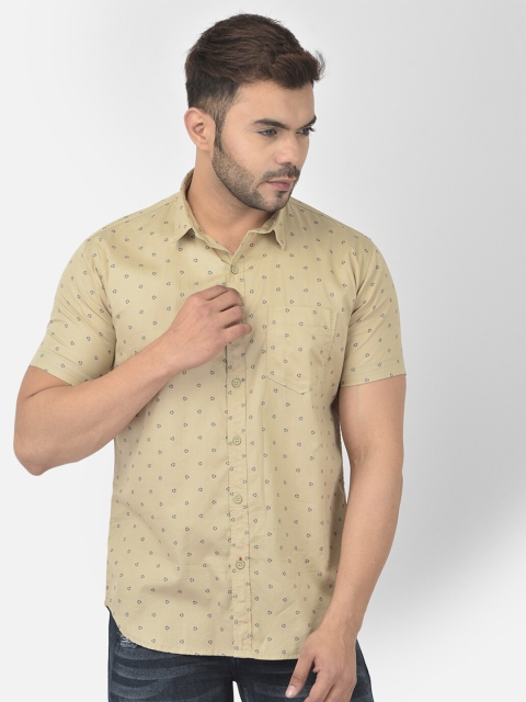 

COBB Men Beige Relaxed Slim Fit Printed Casual Shirt