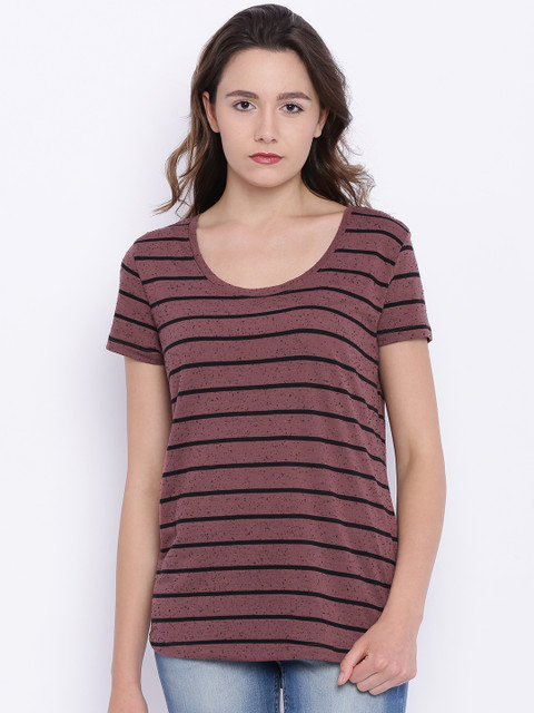 

ONLY Women Rose Brown Striped Top