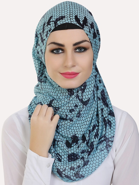 

MOMIN LIBAS Women Black & Blue Printed Scarf