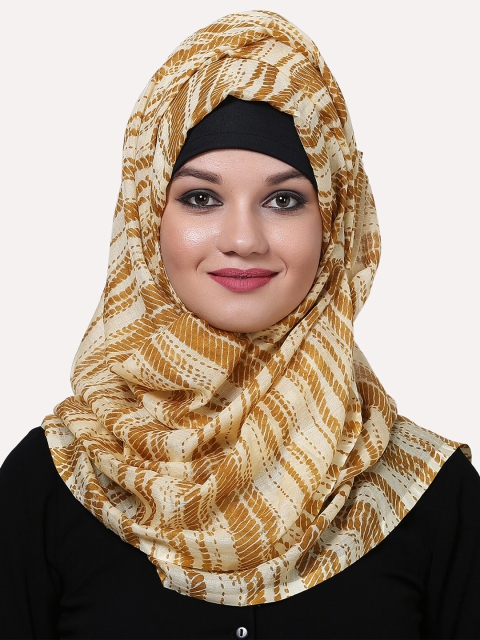 

MOMIN LIBAS Women Beige & Tan Printed Scarf