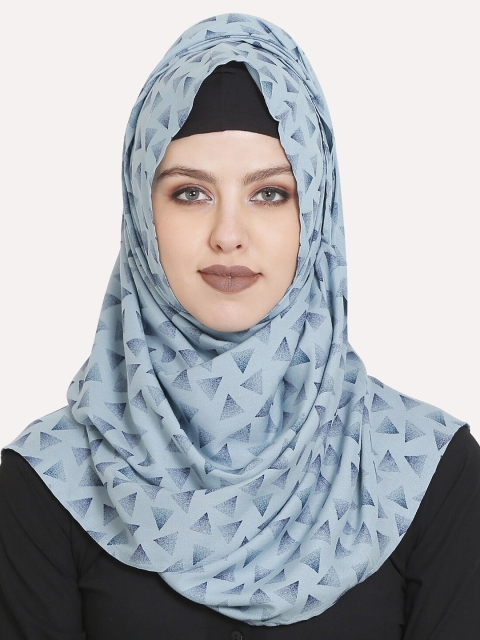 

MOMIN LIBAS Women Blue Printed Hijab Scarf