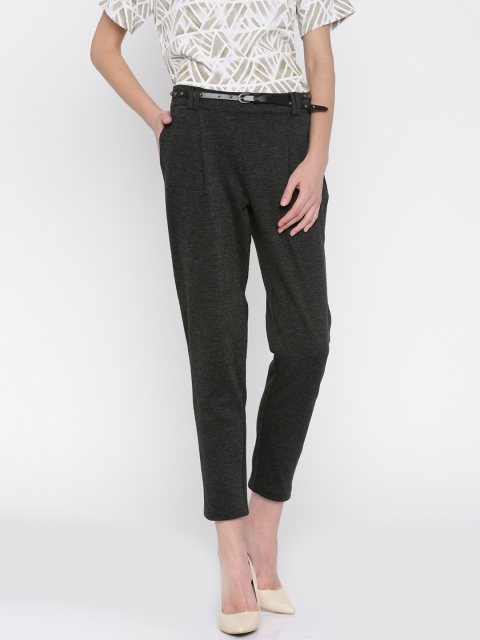 

Vero Moda Women Charcoal Grey Solid Peg Trousers