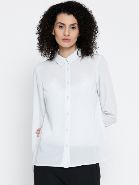 

Vero Moda Women Blue Solid Semi-Sheer Shirt