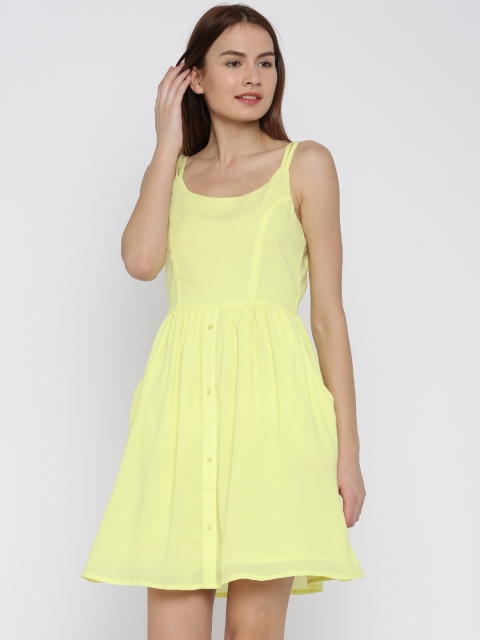 

Vero Moda Women Yellow Fit & Flare Dress