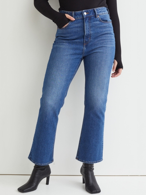 

H&M Women Blue Flared High Ankle Jeans