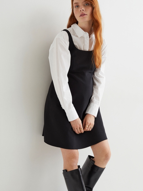 

H&M Women Black MAMA Pinafore Dress