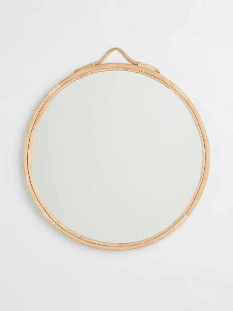 

H&M Beige Large Rattan-Framed Mirror
