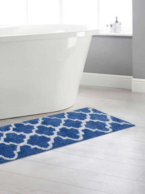 

AEROHAVEN Turquoise Blue Printed 1800 GSM Microfiber Bath Rug