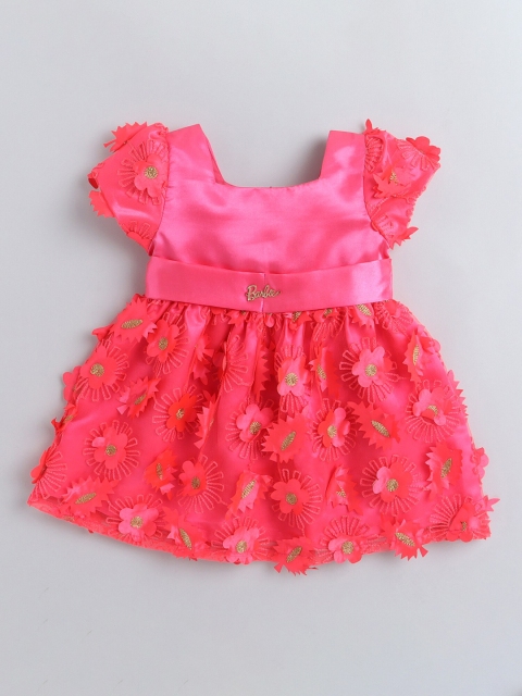 

Barbie by Many Frocks & Pink Floral Embroidered Net Dress