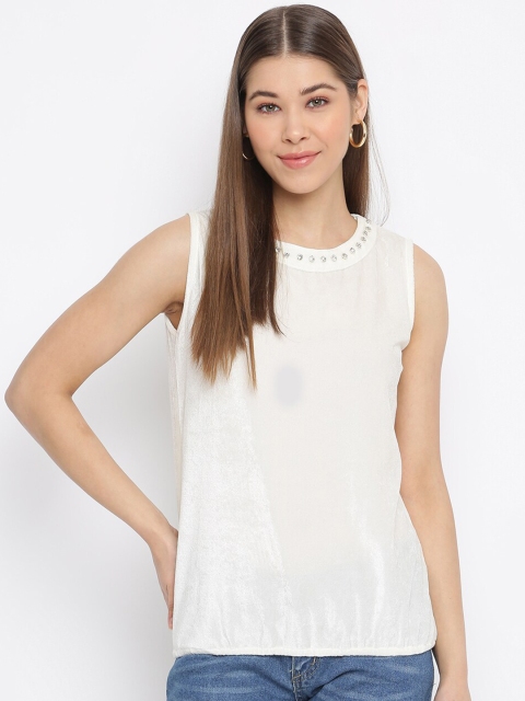 

Mayra White Velvet Top